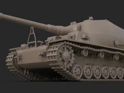 Tank K18 Auf Panzer Clay Mental Ray 3D model