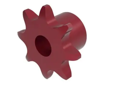 04B Roller Chain Sprocket -6 mm Pitch-DIN 8187 -ISO 606 3D model