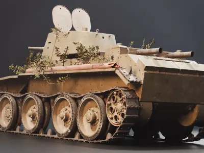 BT-7 - WW2 Soviet Light Tank Low-poly 3D model