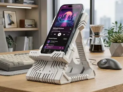 Cyberpunk Futuristic Tablet Phone Stand 3D print model