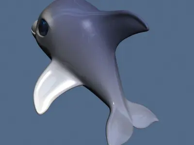 Cartoon Dolphin RIGGED Low-poly 3D model