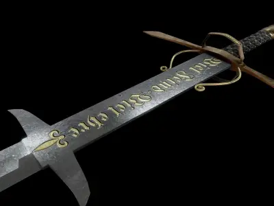 Zweihander Sword Low-poly 3D model