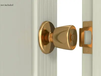 Door Strike Plate Golden V01 3D model