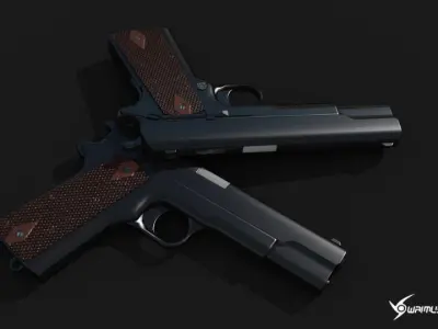 Colt M1911 Pistol Free low-poly 3D model