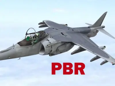 Fighter Jet Flying In Sky Plane V04 Low-poly 3D model