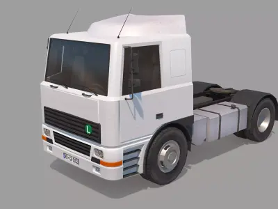 Semi Truck Low-poly 3D model
