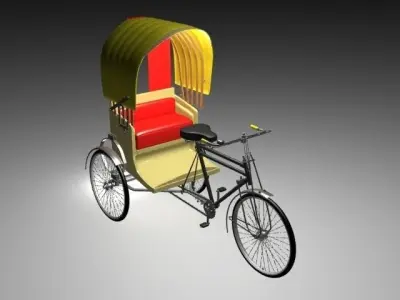 Rickshaw with seat 3D model