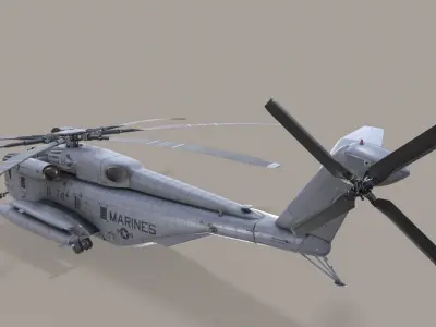 Realistic 3d model of CH-53E Super Stallion US Marines Low-poly 3D model