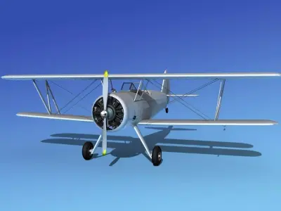 Stearman PT-17 Kaydet Unpainted 3D model
