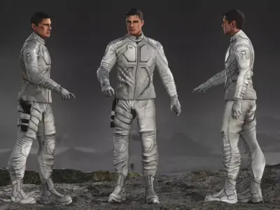 Tom Cruise from Oblivion Low-poly 3D model