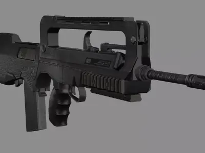 Assault MS2 Bullpup Game Ready Rifle Low Poly 3D Model Low-poly 3D model