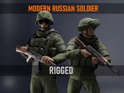 Russian Soldier Ratnik Low-poly 3D model