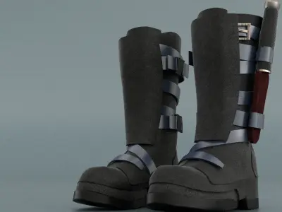 laos Game Military Boot Low-poly 3D model