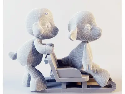 Sheep and goat toy 3D model