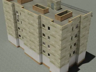 Building residential Low-poly 3D model
