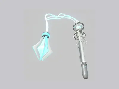 SciFi Flail A02 White Blue - Sci Fi Weapon Design Low-poly 3D model