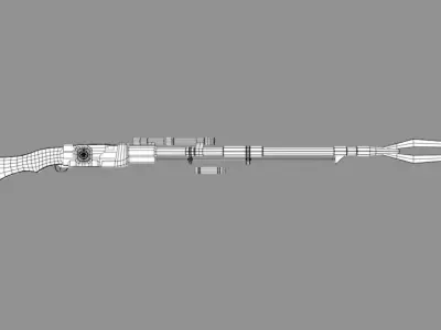 Star Wars The Mandolorian Amban Rifle Low-poly 3D model