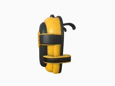 SciFi Backpack C10 Yellow - Fashion Character Design Low-poly 3D model