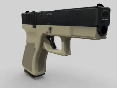 Glock 19 modified Low-poly 3D model