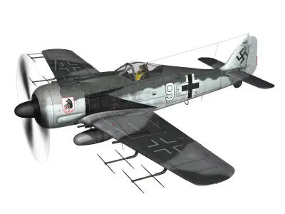 Focke Wulf - FW190 A8 - White 9 3D model