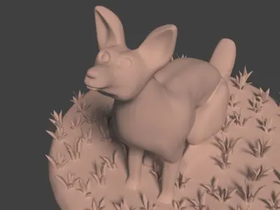 Fox in the Field Free 3D model