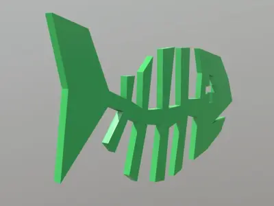 Fishbone fish skeleton Low-poly 3D model
