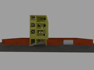 Abondened building Free low-poly 3D model