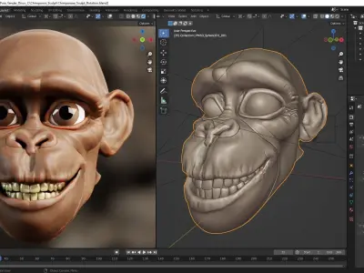cartoon monkey 3D model