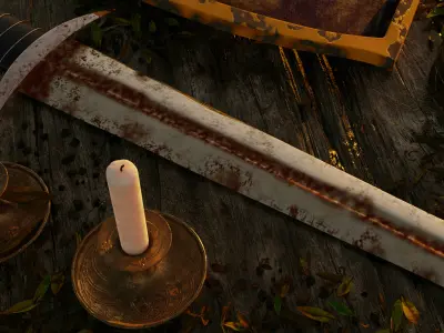 Medieval Sword Prop Full Scene 3D model