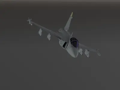 JAS-39C Gripen - Fighter Jet - Photorealistic Low-poly 3D model