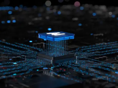 C4D Octane GPU chip core capacitance Scifi Circuit board 3D model