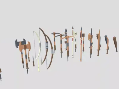 Low Poly Survival Tools Pack Low-poly 3D model