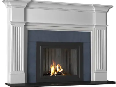 Modern fireplace in classic style Art Deco 3D model
