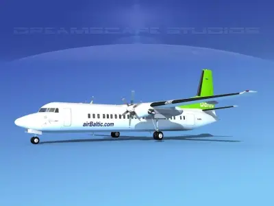 Fokker F-60 Air Baltic 3D model