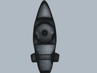 Rocket 2 Cartoon Keychain 3D print model