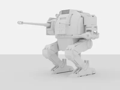 35 scale WWII German Style Combat Mech  3D Printable Model 3D print model