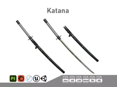 Katana 01 Low-poly 3D model