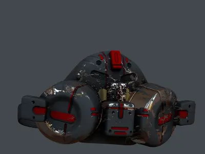 Gas mask helmet 3d model scifi Low-poly Low-poly 3D model