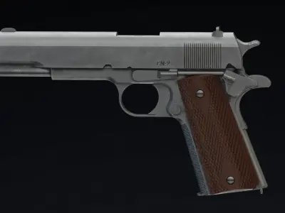 Dan Wesson M1911 ACP Low Poly Low-poly 3D model