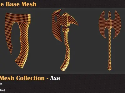 50 Axe Base Mesh - VOL 02 3D model