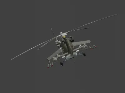 Mi-24V Hind Military Helicopter 3D model