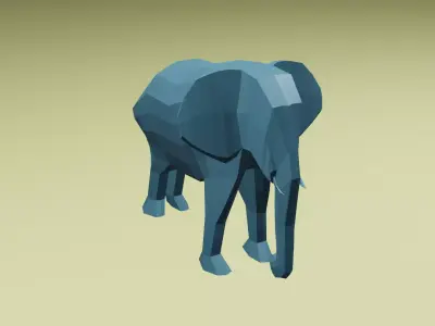 low poly elephant in polygons Free low-poly 3D model