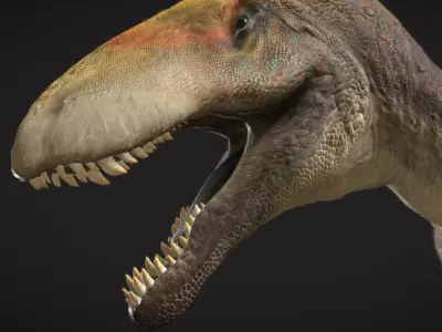 Eustreptospondylus The Well-Curved Vertebrae Hunter Low-poly 3D model