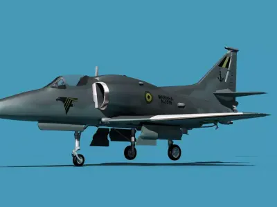 Douglas A-4M Skyhawk V00 Bare Metal 3D model