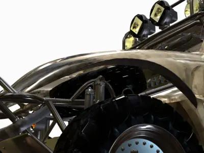 buggy 4x4 ucrania Low-poly 3D model