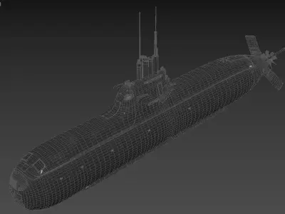 Submarine HDW Class 212A Dry 3D model