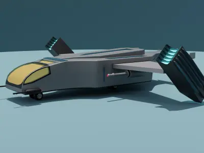 Low-poly Military Aircraft 3D model - VTOL Free low-poly 3D model