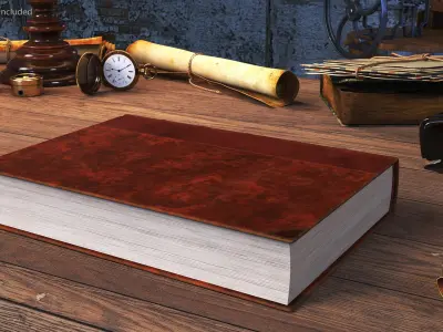 Hardcover Book Red English Text Rigged for Maya 3D model