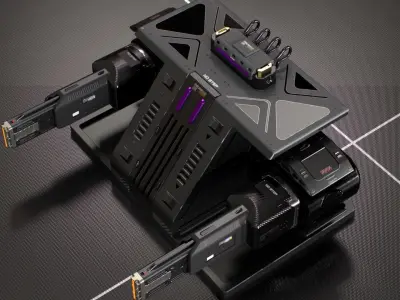 Laser Turret - ASURAX2 Low-poly 3D model