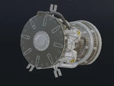 Photorealistic Rocket Engine Low-poly 3D model